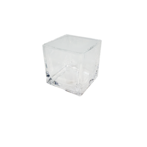 Florero de vidrio cuadrado